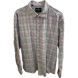 RODD AND GUNN CLARIS SPORTS FIT SHIRT MENS 3x PLAID WHITE Italian Fabric